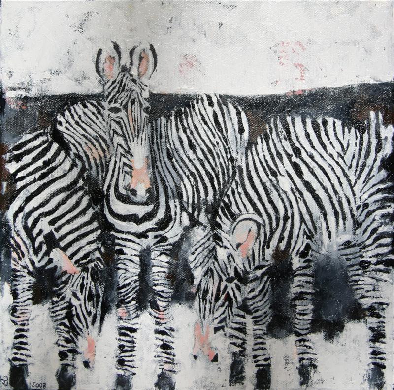 BlackLineZebras_30x30cm