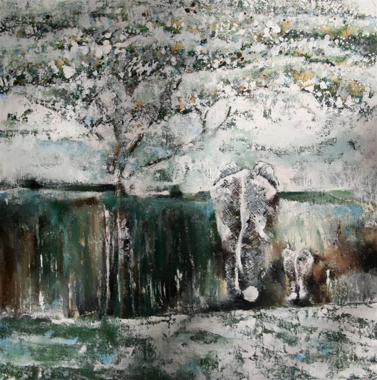 Elephantsinthemist_70x70cm