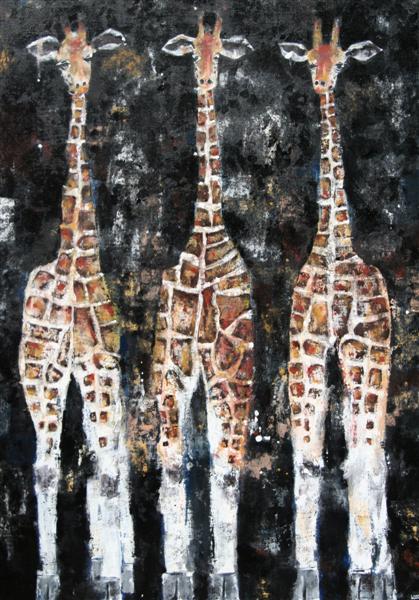 Nighttime_Giraffes65x92cm