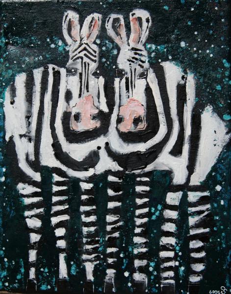 Turquoise_Football_zebras_19x24cm