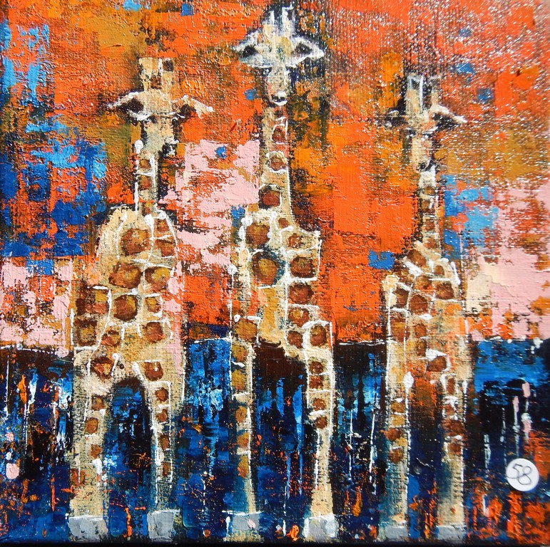 sunny giraffes15x15cm