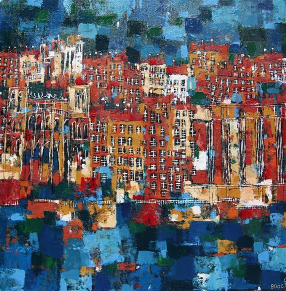 Lyon in Blue 40x40cm